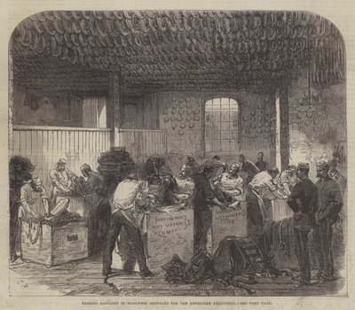 Packing Saddlery in Woolwich Dockyard for the Abyssinian Expedition by Sir John Charles Robinson